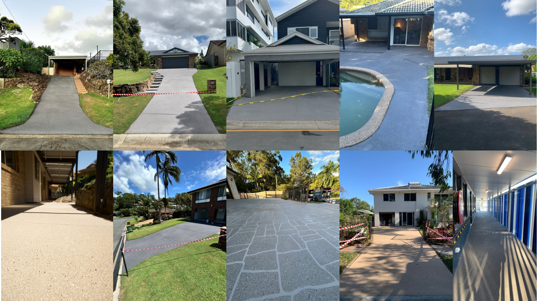 Images displaying driveways and pool areas that we resurfaced